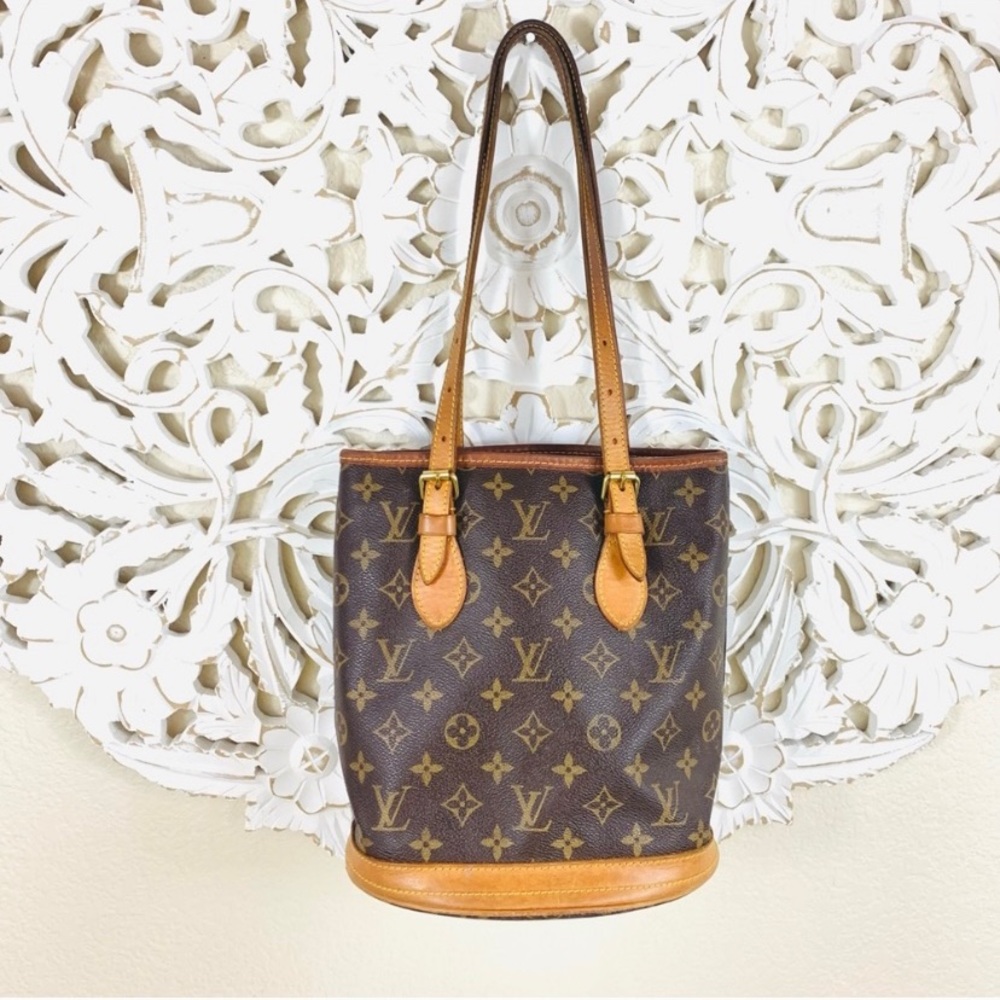 Louis Vuitton Monogram Canvas Bucket Bag Brown and Tan